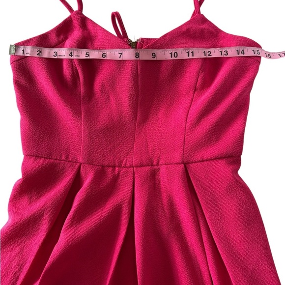 Lulu's Womens Dress Strappy Fit and Flare Mini Skater Hot Pink Size Medium - Picture 9 of 11